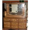 Image 1 : WOODEN 9 DRAWER DRESSER WITH VANITY