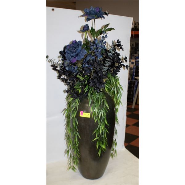 45" TALL VASE WITH ARTFICIAL PLANTS