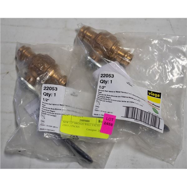 NEW 1/2" BRONZE BALL VALVE 22053 2 PACKS