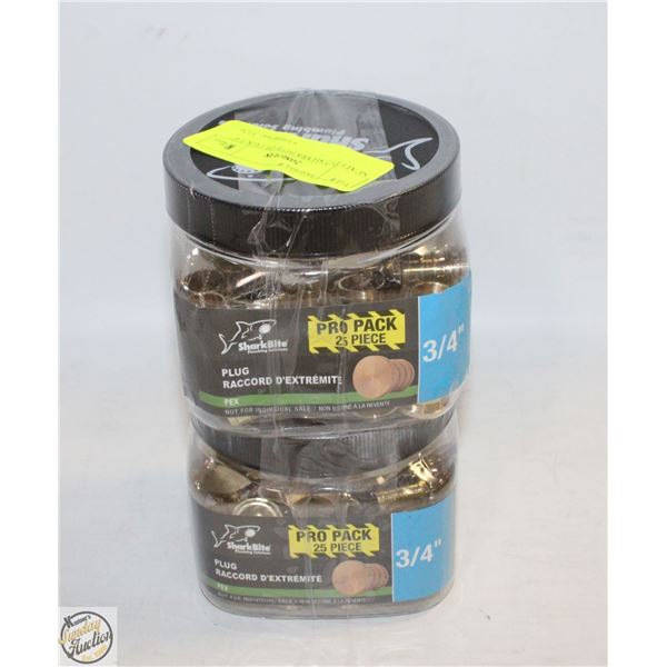 SEALED 2 SHARKBITE PLUGS 3/4"