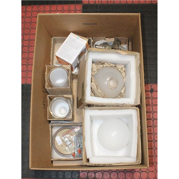 BOX OF HOUSEHOLD MISC RENO ACCESSORIES