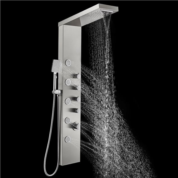 NEW ROVOGO SHOWER PANEL STAINLESS STEEL TOWER