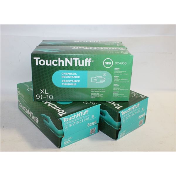 4 BOXES OF LARGE CHEMICAL RESISTANT GLOVES