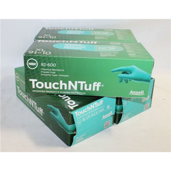 4 BOXES OF LARGE CHEMICAL RESISTANT GLOVES