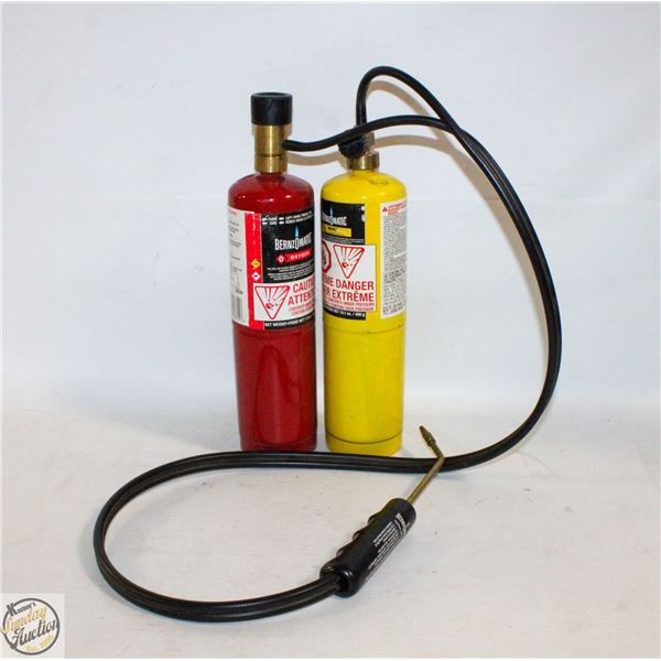 BERNZOMATIC OXYGEN AND PROPANE TANKS WITH TORCH