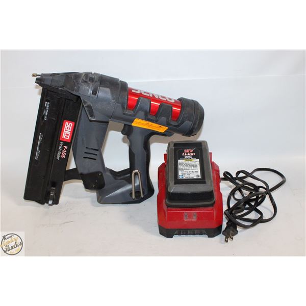 SENCO F-165 FINISHING NAILER WITH BATTERY AND