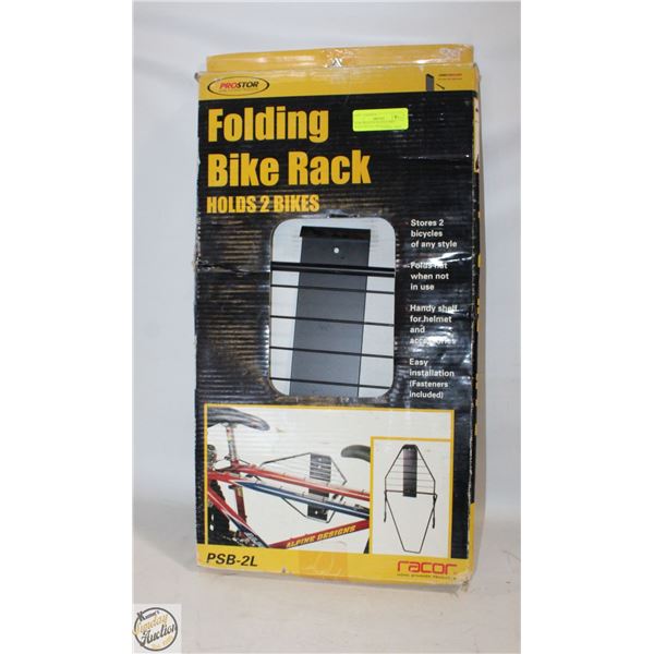 NEW-PROSTOR FOLDING BIKE RACK-HOLDS 2 BICYCLES.