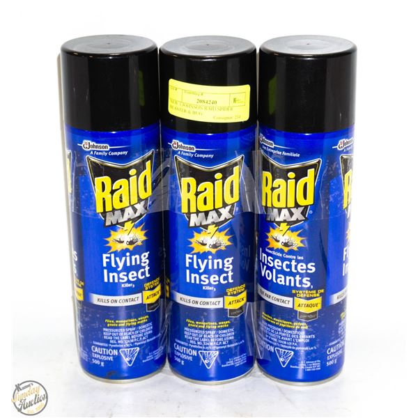 NEW 3 JOHNSON RAID SPIDER BLASTER & BUG