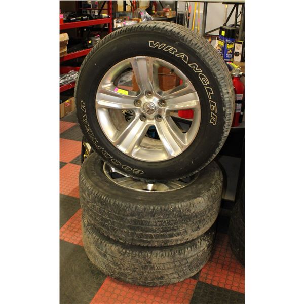 3 DODGE RAM 20 INCH RIMS + TIRES 275/60/R20