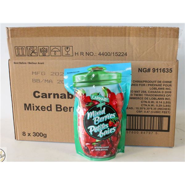 CASE OF 8 BAGS CARNABY MIXED BERRIES GUMMY