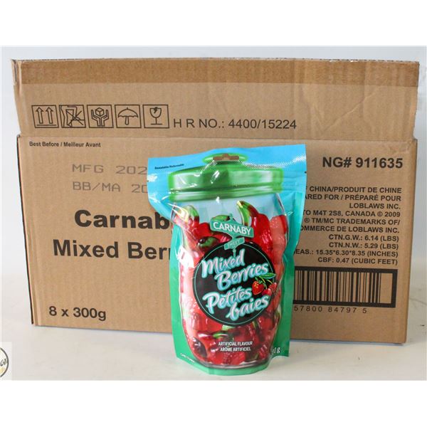 CASE OF 8 BAGS CARNABY MIXED BERRIES GUMMY