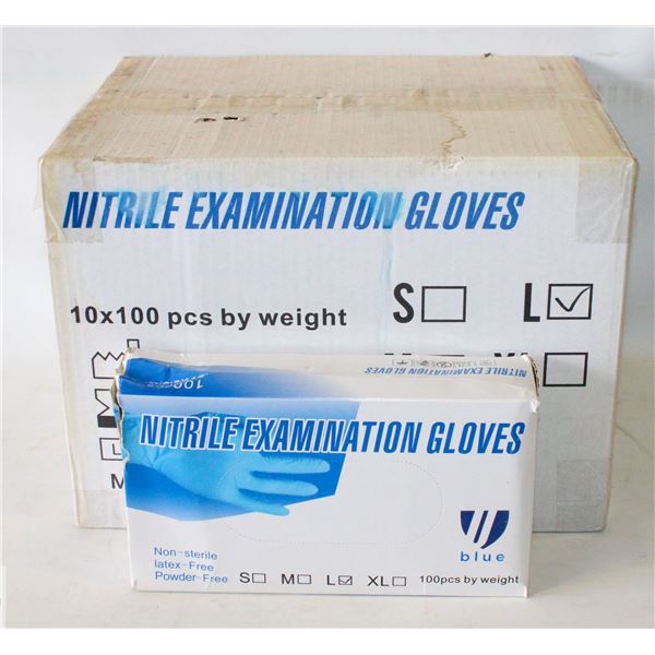 CASE WITH 1000 SZ LARGE NITRILE EXAM GLOVES