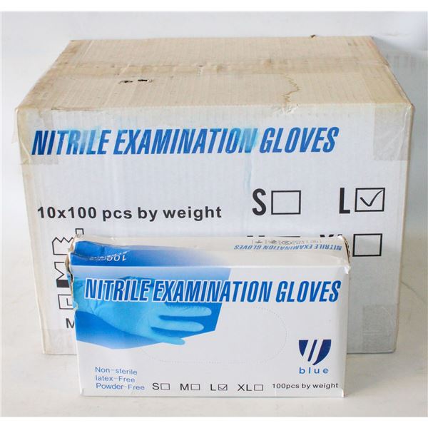 CASE WITH 1000 SZ LARGE NITRILE EXAM GLOVES