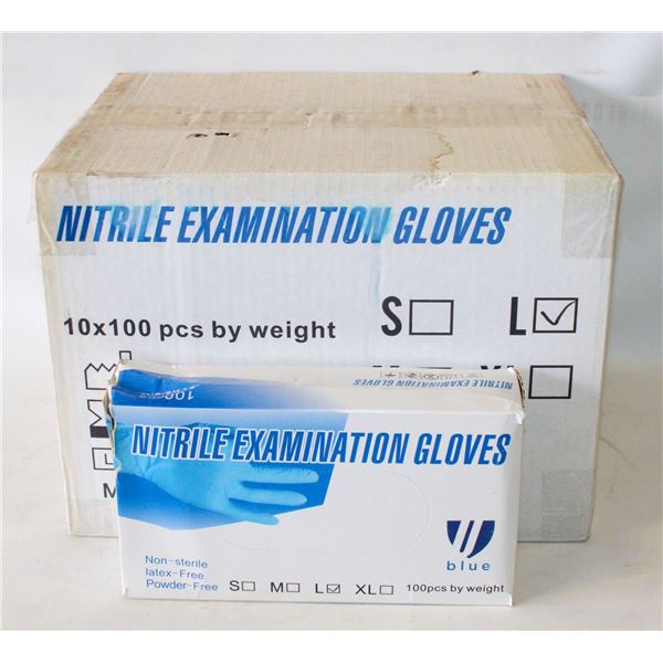 CASE WITH 1000 SZ LARGE NITRILE EXAM GLOVES