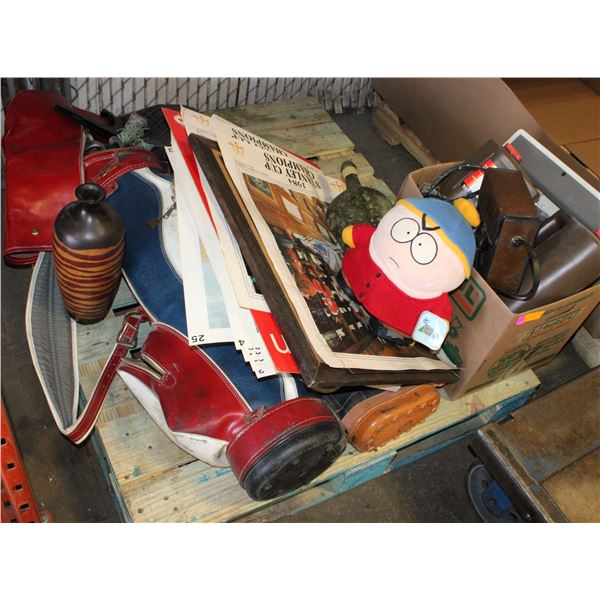 PALLET OF VARIOUS ITEMS INCLUDES 2 SETS OF GOLF
