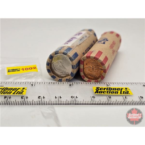 Canada 1967 One Cent & Five Cent ROLLS (2): (NOTE: Rolls not opened by the Auction Company, so quant