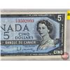 Image 3 : Canada $5 Bill 1954 : Beattie/Rasminsky #FX3502993 (See Pics for Varieties, Conditions, Serial Numbe