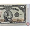 Image 3 : Dominion of Canada 1923 Twenty Five Cent "Shinplaster" : McCavours/Saunders #425254 (See Pics for Va