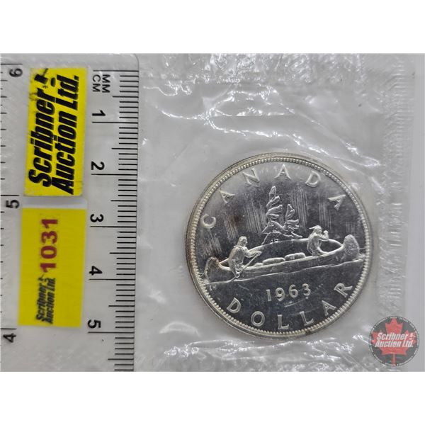Canada Silver Dollar 1963 (in Original Mint Pkg) (SEE PICS!)  (Listing & Descriptions are a GUIDE ON