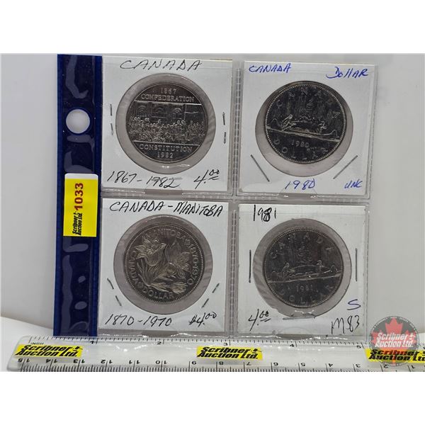 Canada Dollars (4): - 1867-1982 - 1870-1970 - 1980 - 1981 (SEE PICS!)  (Listing & Descriptions are a