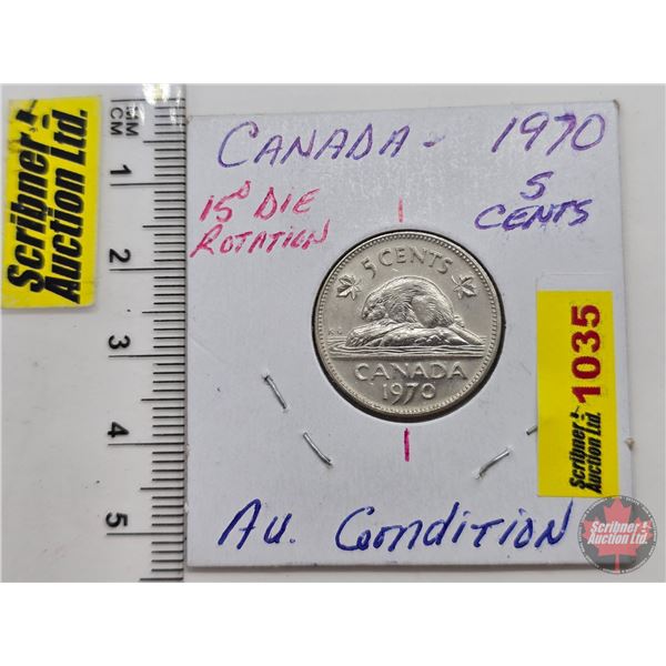 Canada Five Cent 1970 (Slight Die Rotation) (SEE PICS!)  (Listing & Descriptions are a GUIDE ONLY an