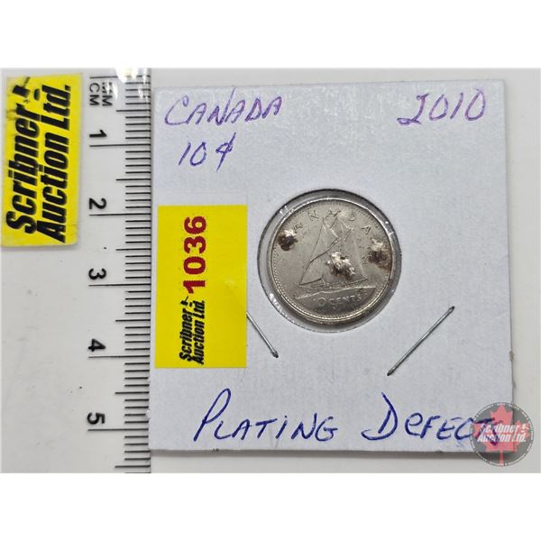 Canada Ten Cent 2010 (Plating Defect) (SEE PICS!)  (Listing & Descriptions are a GUIDE ONLY and are 