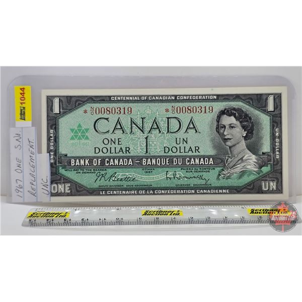 Canada $1 Bill 1967 *Replacement : Beattie/Rasminsky # *NO0080319 (See Pics for Varieties, Condition