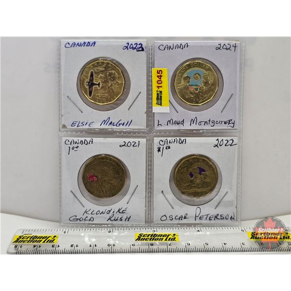 Canada Loon Dollars (4) Colorized : 2021; 2022; 2023; 2024 (SEE PICS!)  (Listing & Descriptions are 