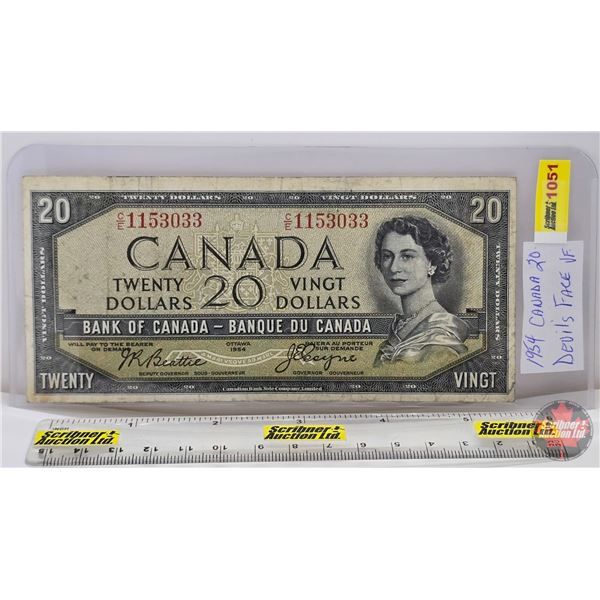 Canada $20 Bill 1954 : Beattie/Coyne #CE1153033 (See Pics for Varieties, Conditions, Serial Numbers,