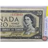 Image 2 : Canada $20 Bill 1954 : Beattie/Coyne #CE1153033 (See Pics for Varieties, Conditions, Serial Numbers,