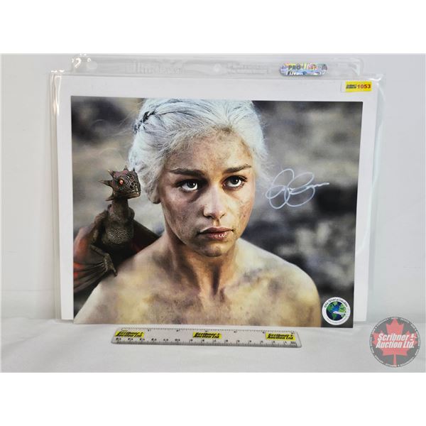 Signed 8x10 Photo: GAME OF THRONES : Emilia Clarke (COA Label Applied) (SEE PICS!)  (Listing & Descr