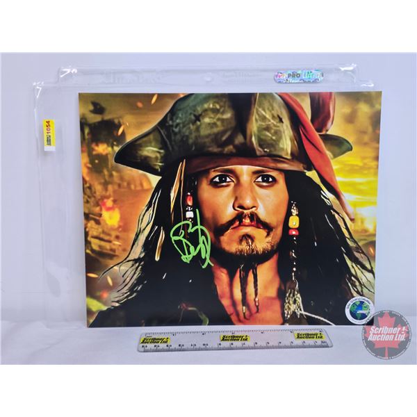 Signed 8x10 Photo: PIRATES OF THE CARIBBEAN : Johnny Depp (COA Label Applied) (SEE PICS!)  (Listing 