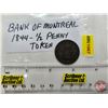 Image 1 : Province of Canada : Bank of Montreal 1844 Half Penny Bank Token (SEE PICS!)  (Listing & Description
