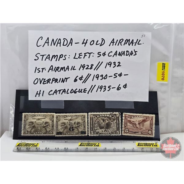 Canada AIR Stamps (4) : 1928; 1932; 1930; 1935 (SEE PICS!)  (Listing & Descriptions are a GUIDE ONLY