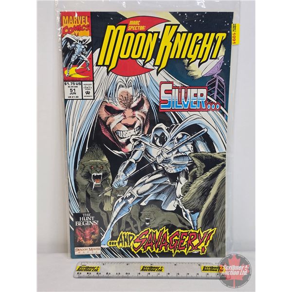 MARVEL COMICS : Marc Spector Moon Knight Silver … And Savagery! #51 - 1993 (SEE PICS!)  (Li