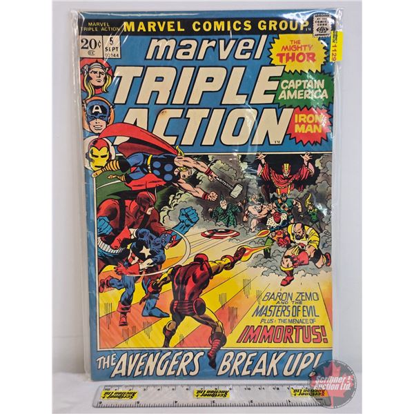 MARVEL COMICS GROUP : Triple Action - The Avengers Break Up #5 - 1972 (SEE PICS!)  (Listing & Descri