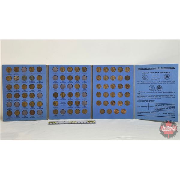 USA One Cent Collection in Whitman Folder (70+ Coins) Intermittent from 1941 - 1982 (See Pictures fo