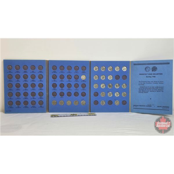 USA Ten Cent Collection in Whitman Folder (25 Coins) Intermittent from 1958 - 1991 (See Pictures for