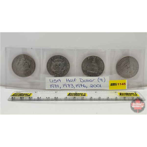 USA Half Dollar (4) : 1971; 1973; 1976; 2001 (SEE PICS!)  (Listing & Descriptions are a GUIDE ONLY a