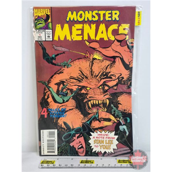 MARVEL : Monster Menace - Inside A Note From Stan Lee To You! #1 - 1993 (SEE PICS!)  (Listing & Desc