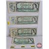 Image 1 : Canada $1 Bills (7) :  - 1954 Beattie/Rasminsky #FF7154132 - 1954 Lawson/Bouey #WF3090235 - 1954 Law