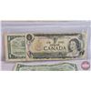 Image 9 : Canada $1 Bills (7) :  - 1954 Beattie/Rasminsky #FF7154132 - 1954 Lawson/Bouey #WF3090235 - 1954 Law