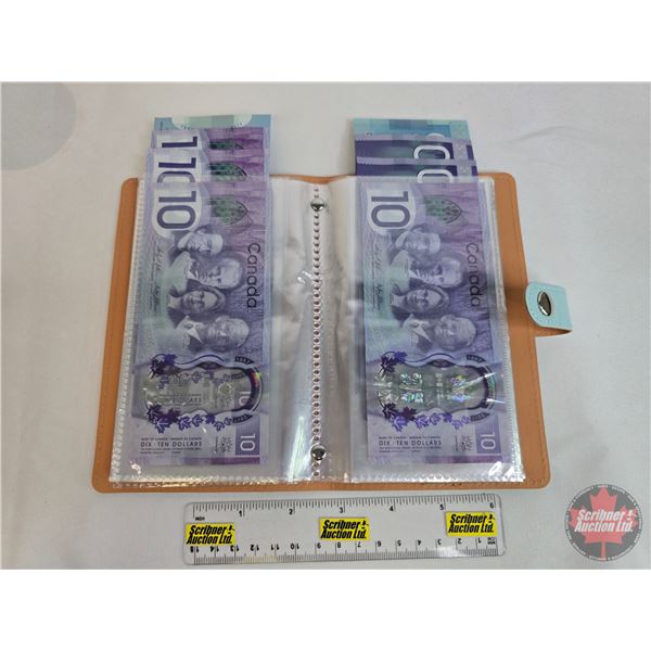 Canada Bills (8) + Bill Collector Portfolio Wallet : - 2013 $5 Bill : Lane/Macklem #INN4763702 - 201