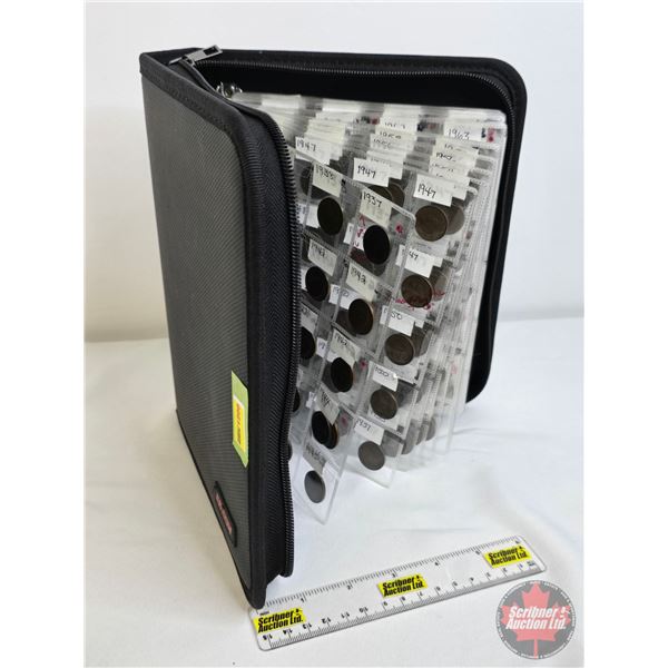 Canada One Cent Collection in JUNDUN Collector Zipper Portfolio (360+ Coins) Intermittent from 1939 