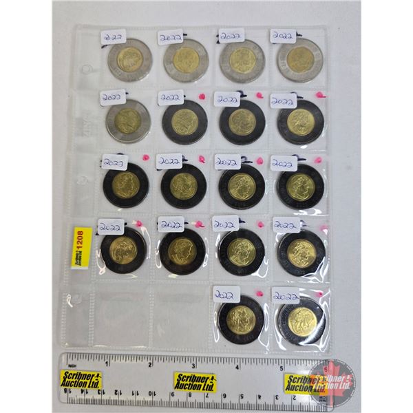Canada Toonie Collection (18 Coins) : 2022 (Note: 13 Coins = Solemn Tribute ) (SEE PICS!)  (Listing 