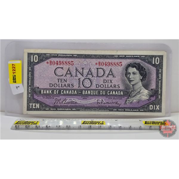 Canada $10 Bill 1954 *Replacement : Beattie/Rasminsky # *BD0498885 (See Pics for Varieties, Conditio