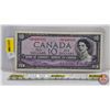 Image 1 : Canada $10 Bill 1954 *Replacement : Beattie/Rasminsky # *BD0498885 (See Pics for Varieties, Conditio