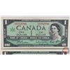 Image 2 : Canada $1 Bills 1967 (2) : - Beattie/Rasminsky #FP8752789 - Beattie/Rasminsky #FP8418873 (See Pics f