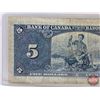 Image 5 : Bank of Canada $5 Bill 1937 : Coyne/Towers #ES2684964 (See Pics for Varieties, Conditions, Serial Nu