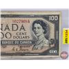 Image 2 : Canada $100 Bill 1954DF "Devil's Face" : Coyne/Towers #AJ0279084 (See Pics for Varieties, Conditions